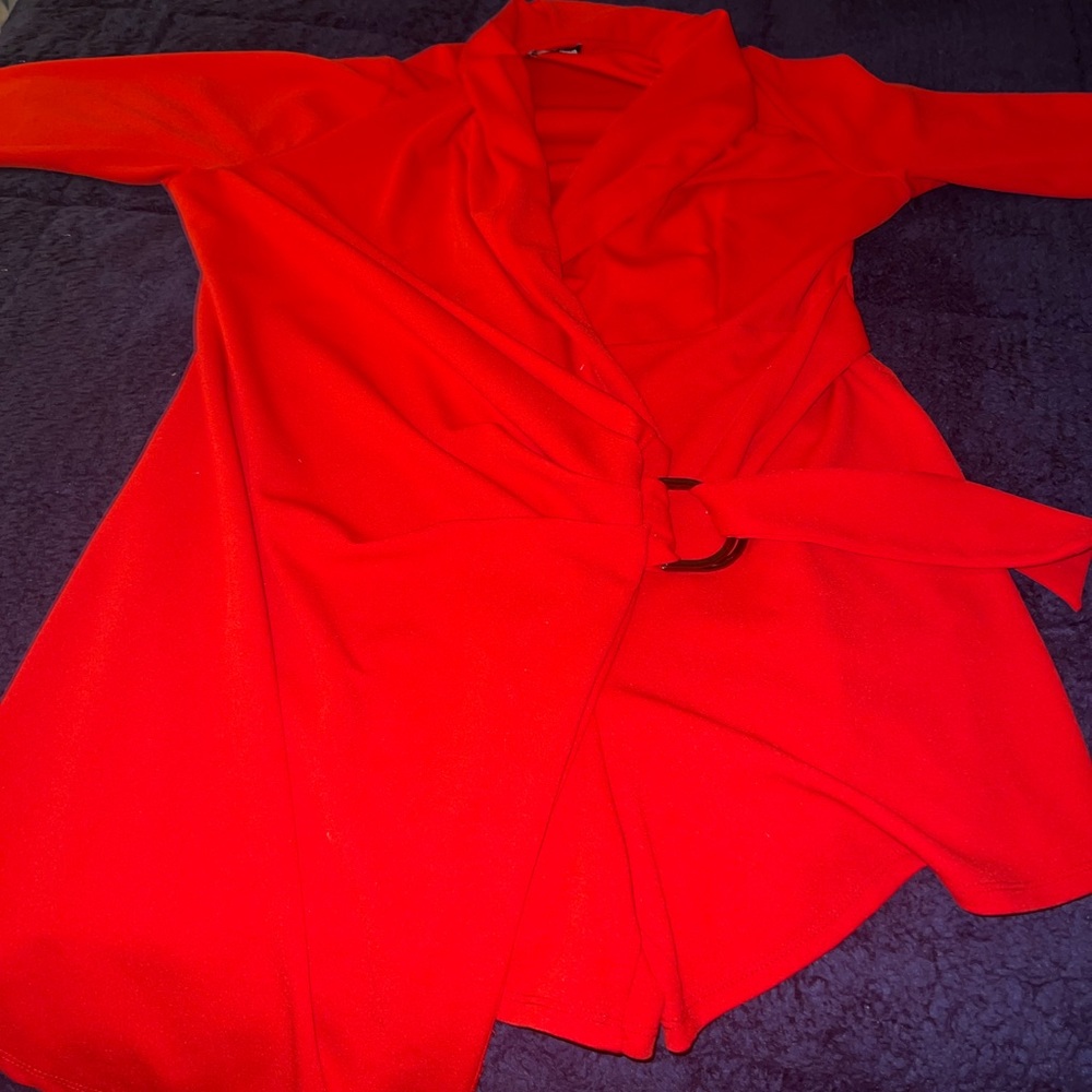 Long sleeve romper from fashion nova ,Red